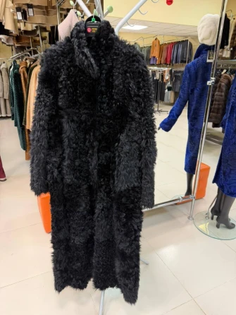 Длинная женская дубленка из тиградо 2080-0