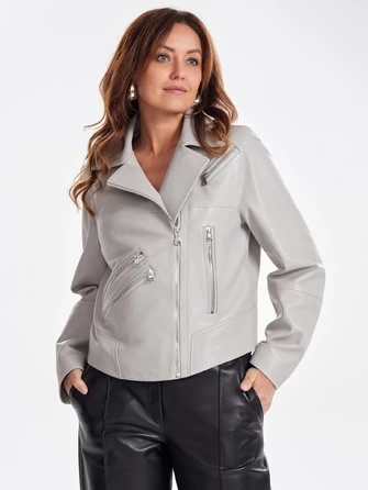 Кожаная короткая куртка косуха для женщин премиум класса 3050-0