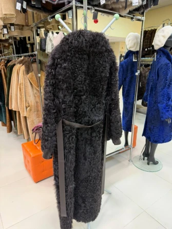 Длинная женская дубленка из тиградо 2082-1