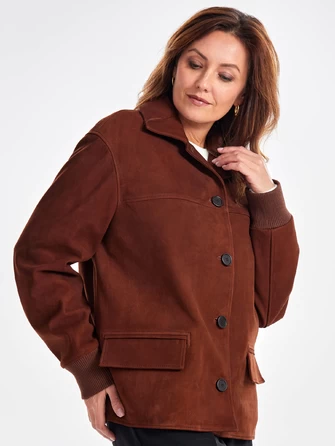 Удлиненная женская кожаная куртка бомбер премиум класса 3065-1
