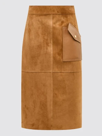 Замшевая длинная юбка премиум класса 19з-0