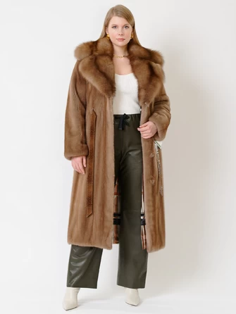 Зимний комплект женский: Пальто из меха норки 19009ав + Брюки 06-0