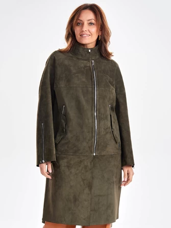Стильное замшевое пальто оверсайз для женщин премиум класса 3041з-0
