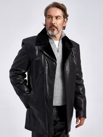 Кожаная куртка зимняя мужская 5358-1