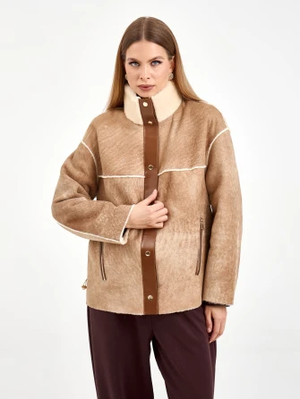 Короткая женская дубленка 2074-0