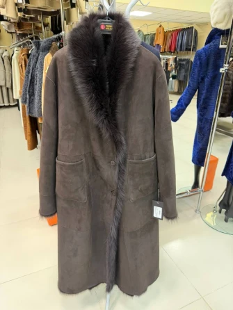 Коричневая женская дубленка из тосканы 2020-0