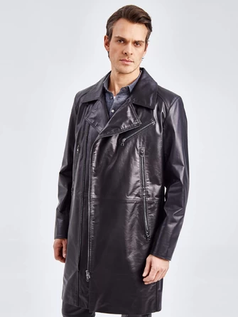 Мужское кожаное пальто из натуральной кожи премиум класса 554-1