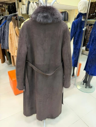 Коричневая женская дубленка из тосканы 2020-1