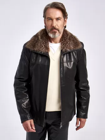 Кожаная куртка зимняя мужская 5319-0