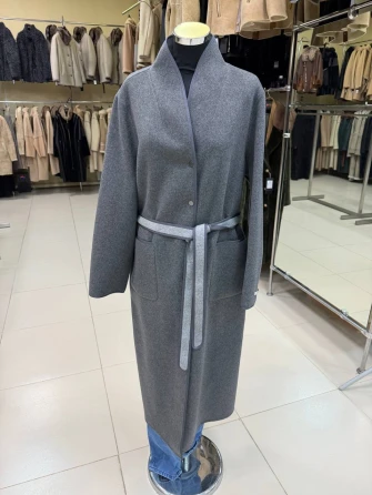 Пальто кашемировое женское темно-серое 1130-125-0