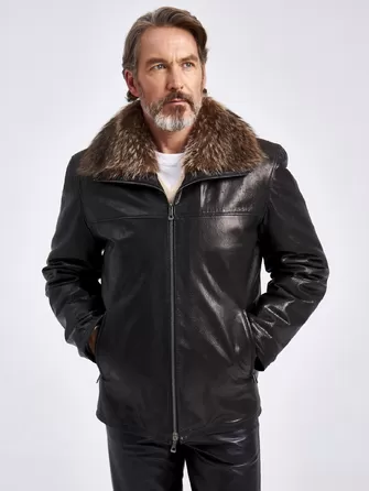 Кожаная куртка зимняя мужская 5319-1