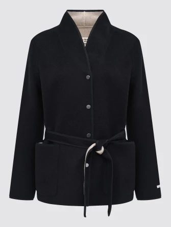 Черное полупальто кашемировое женское 1131-70-0