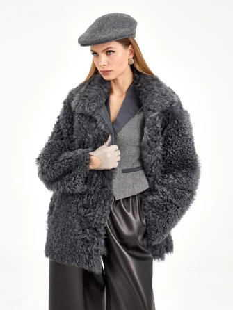 Короткая женская дубленка из тиградо 2072-0