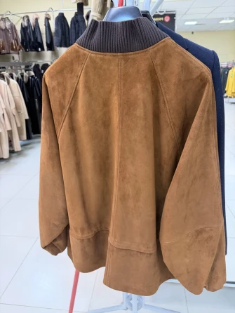 Женская замшевая куртка оверсайз премиум класса 3115з-1