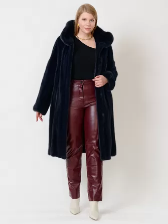 Зимний комплект женский: Пальто из меха норки 4021к + Брюки 02-0