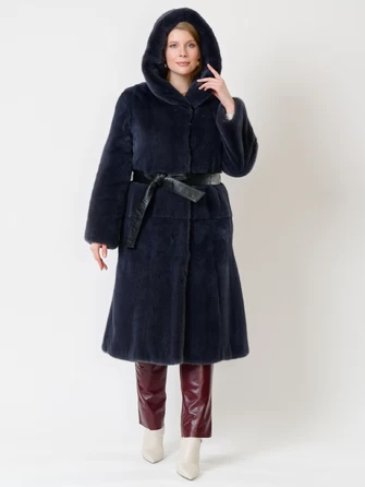 Женское пальто из меха норки с капюшоном 216(к)-1