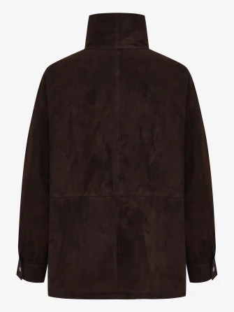 Коричневая женская замшевая куртка премиум класса 3110з-1