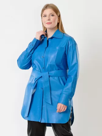 Кожаная женская рубашка с поясом из натуральной кожи 01_2-0