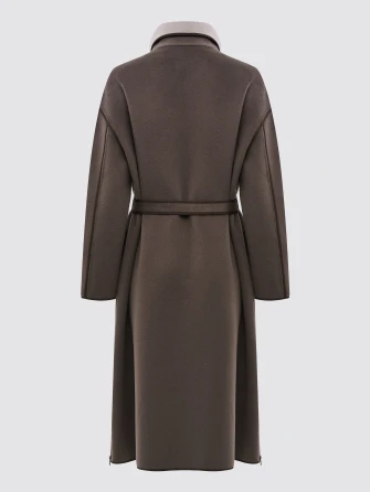 Пальто кашемировое женское темно-коричневое 1058-120-1