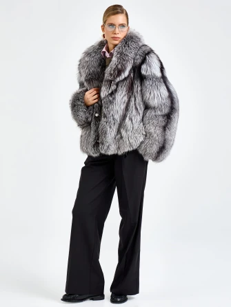 Короткая шуба из меха лисы для женщин Л1010-010-1