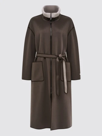 Пальто кашемировое женское темно-коричневое 1058-120-0
