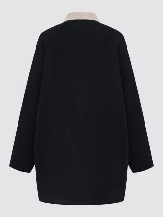 Черное кашемировое женское полупальто 1095-85-1